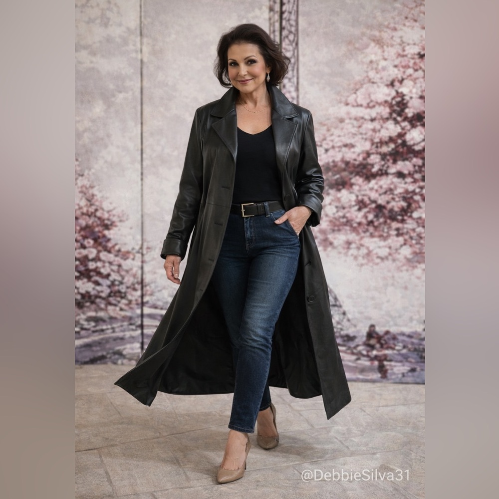 VINTAGE/CLASSIC  ANN TAYLOR GENUINE LEATHER FULL LENGTH COAT - Picture 13 of 13